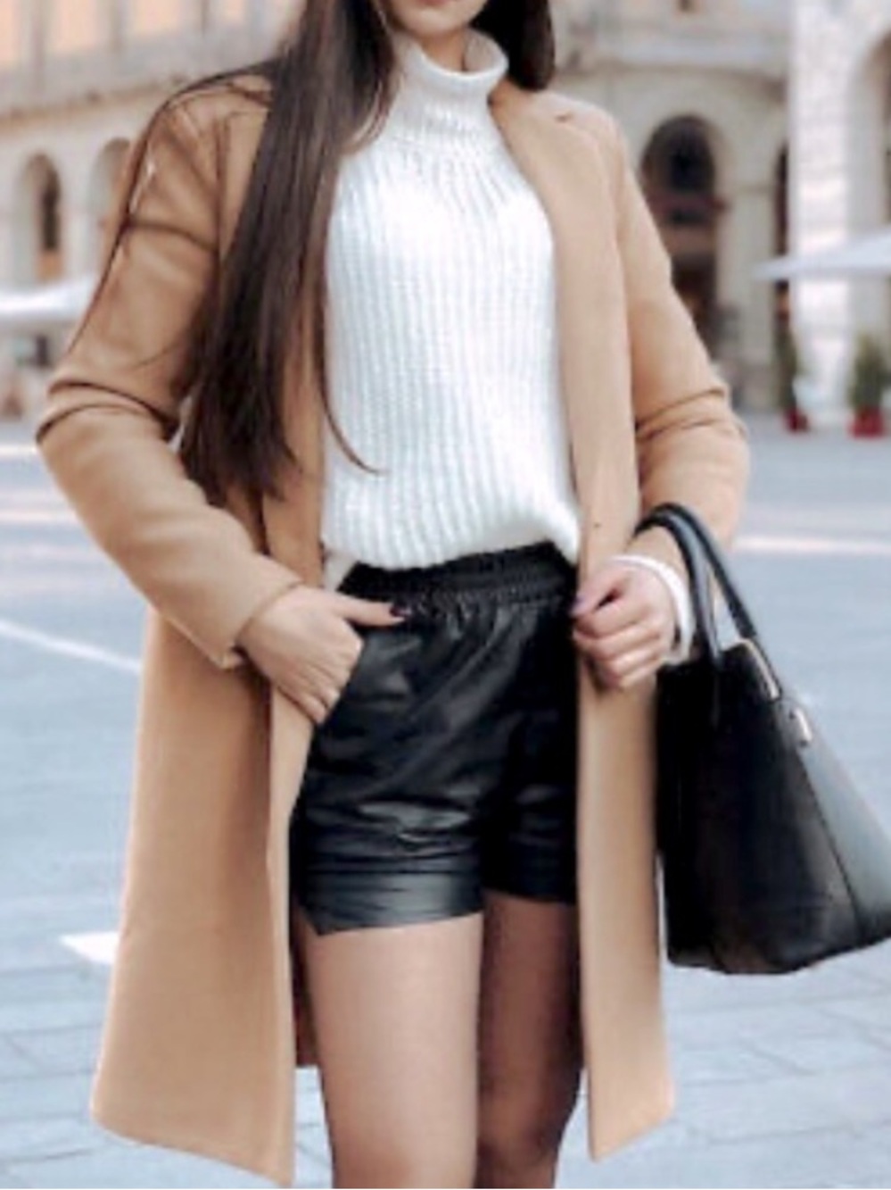 NEW Zara Basic Camel Coat Small